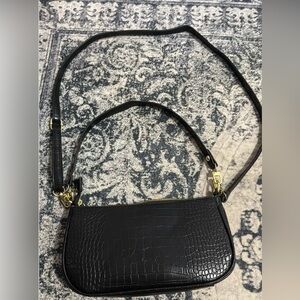 black leather purse